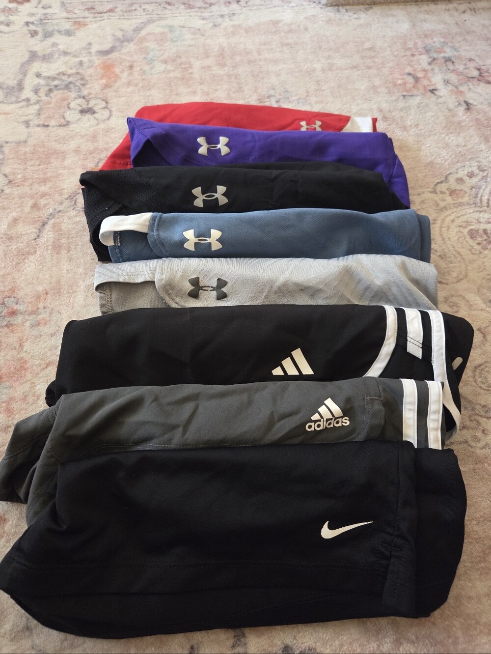 Bundle Of 8 Womens Athletic Shorts 5 Under Armour, 2 Adidas, 1 Nike Size Smalls - Picture 2 of 15